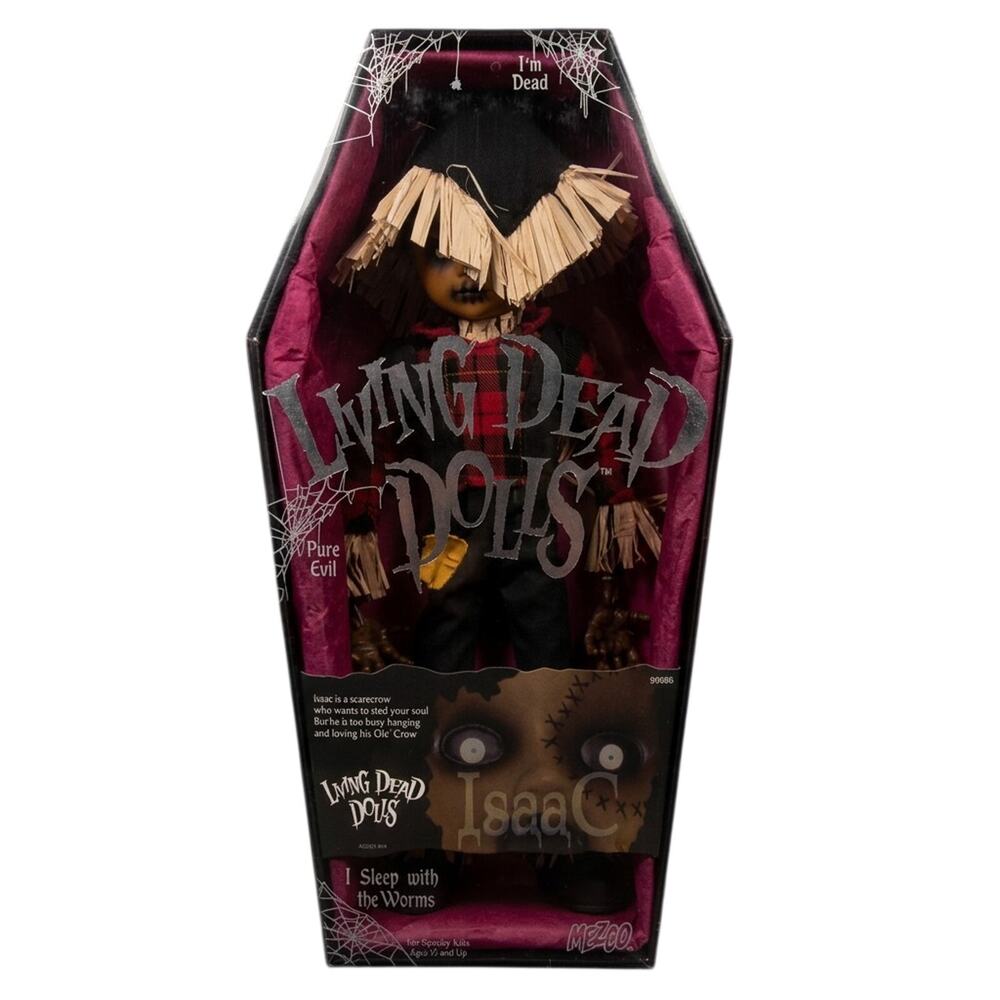 Rare Mezco Living Dead Dolls Isaac Scarecrow Doll Series 20 Coffin Box Horror
